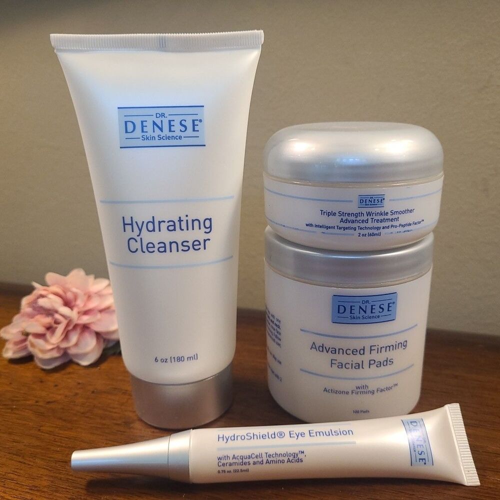 Dr. Denese Anti-aging 4pc Set HydroShield Eye Firming Facial Pads Smoother Clean